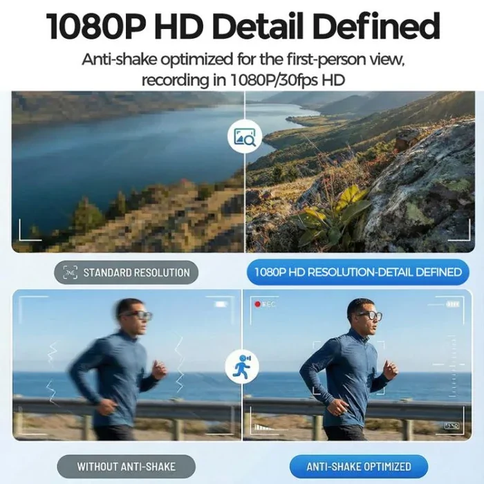 AIMB-S1 Smart Glasses with 2MP Camera, 1080P Video Recording & AI Translation