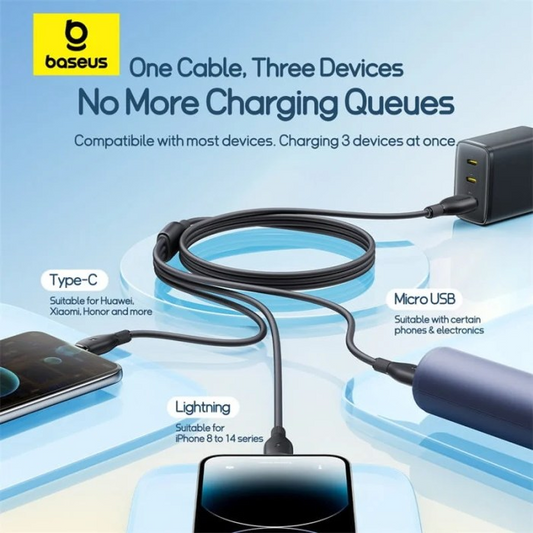 Baseus 3 in 1 fast Charging Cable