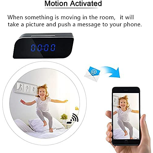 T3 WiFi Table Clock Camera 1080P with Night Vision & Motion Detection