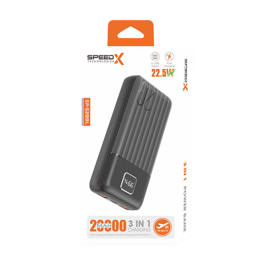 SpeedX SP-S188L 3-in-1 10000mAh 22.5W Fast Charging Power Bank
