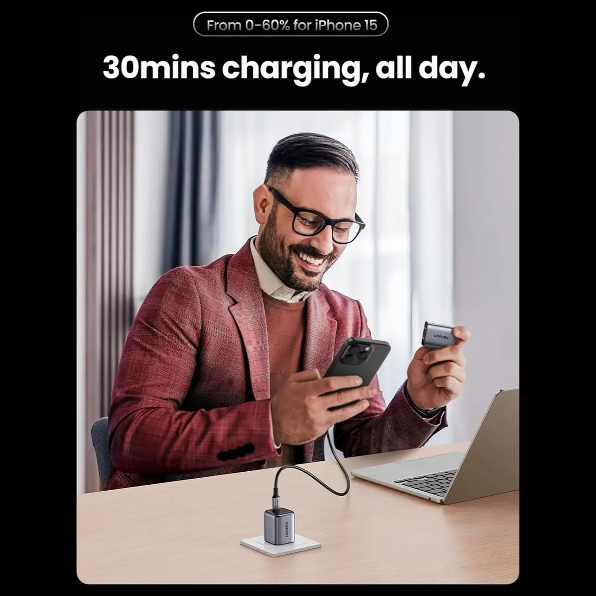 UGREEN X513 30W GaN Type-C wall charger 55429 fast PD charger