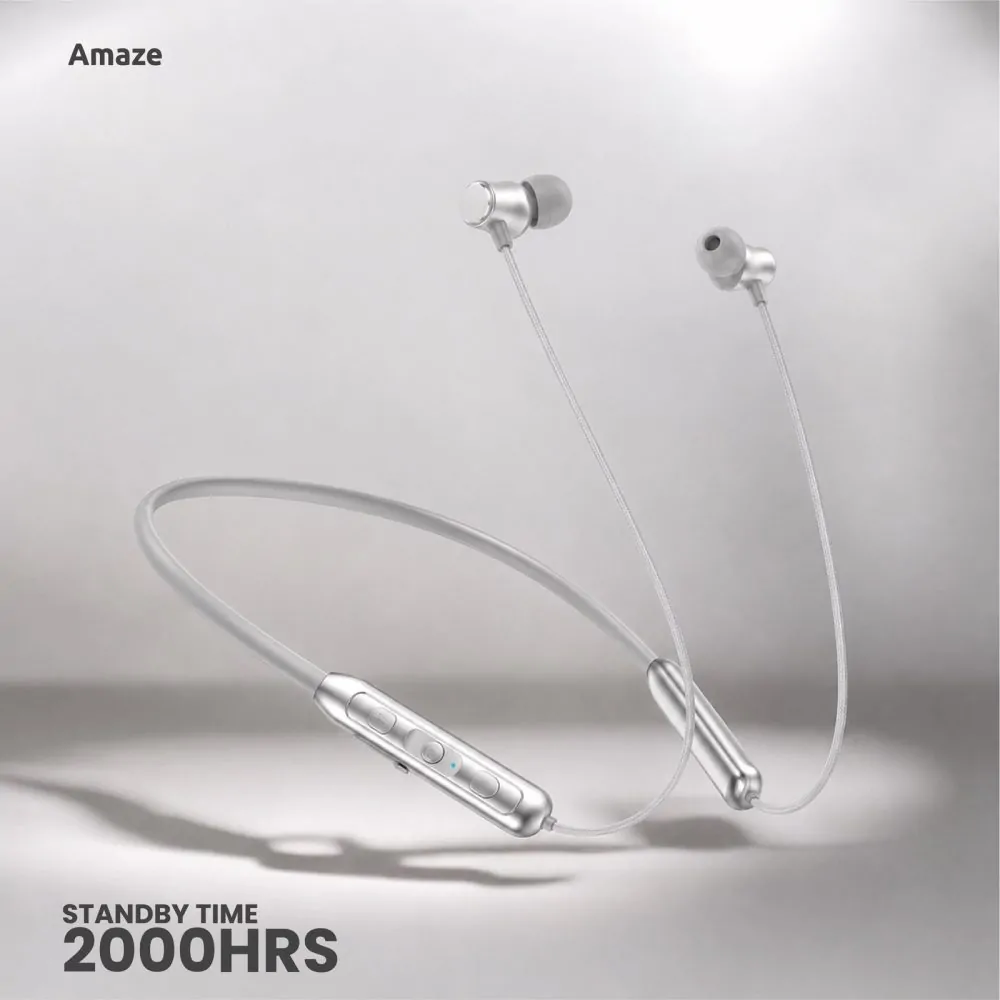 Amaze Go-Neckster A640 Wireless Neckband Earphone – Bluetooth 6.0, 14mm Driver & 22H Battery