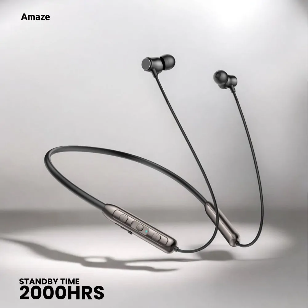 Amaze Go-Neckster A640 Wireless Neckband Earphone – Bluetooth 6.0, 14mm Driver & 22H Battery