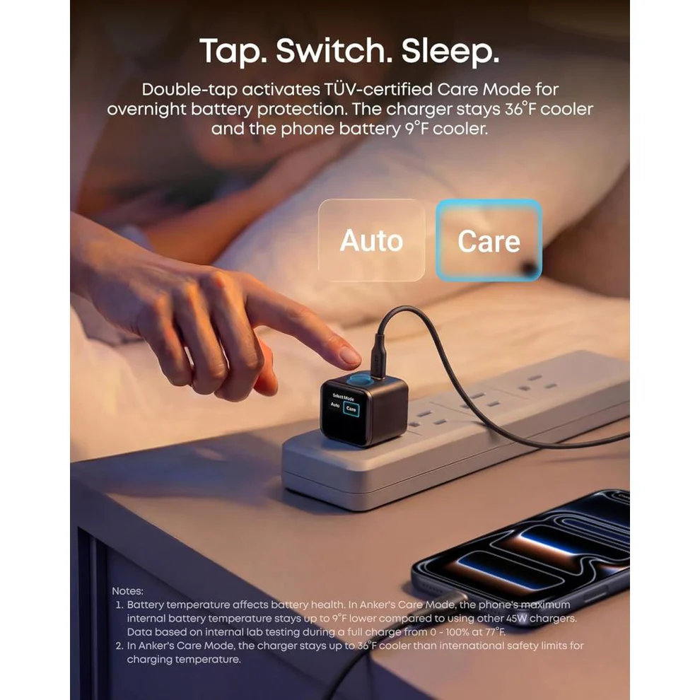 Anker Nano Charger 45W Smart Display 180° Foldable – A121D