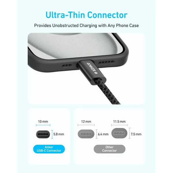 Anker Zolo Type-C to Type-C 240W Braided Fast Charging Data Cable – A8060 Price 