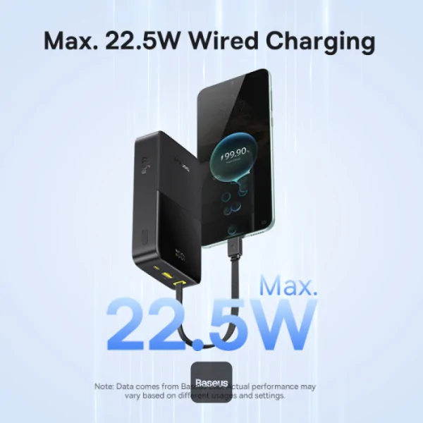 Baseus EnerFill FC51 Bipow2 Pro 10000mAh 22.5W Power Bank with Built-in Type-C Cable