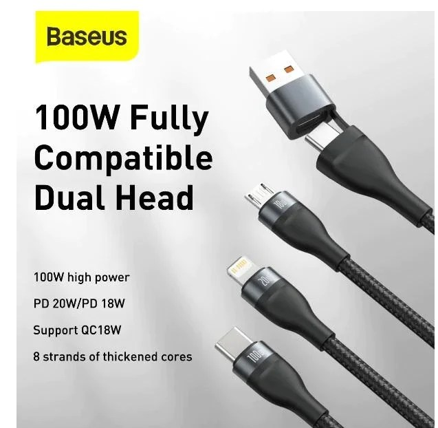 Baseus_Flash_Series_Two_for_three_Charging_Cable_U_C_to_M_L_C_100W_Black_in_quita