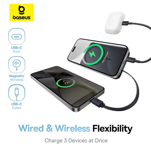Baseus PicoGo AM41 Magnetic Power Bank 10000mAh 27W with Built-in Type-C Cable