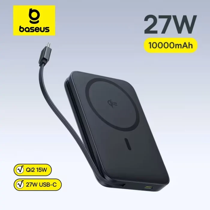 Baseus PicoGo AM41 Magnetic Power Bank 10000mAh 27W with Built-in Type-C Cable