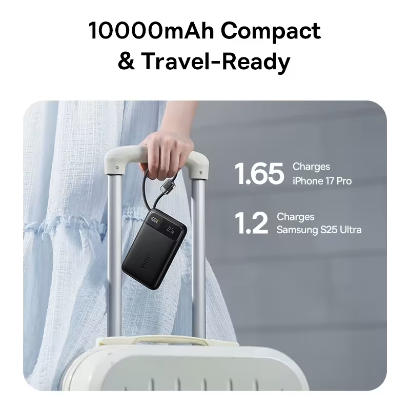 Baseus EnerFill FC11 Digital Display 20000mAh 22.5W Power Bank with Dual Built-in Cables
