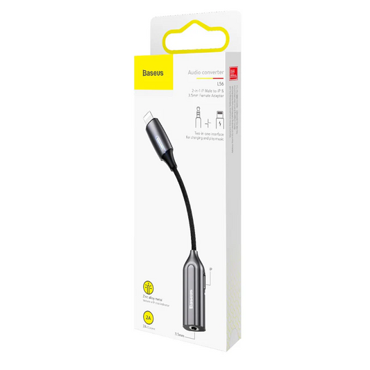Baseus L56 2-in-1 Lightning & 3.5mm Audio Female Adapter
