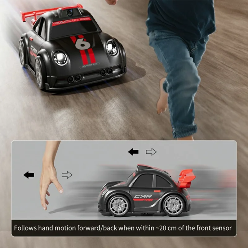 C6 Mini Desktop RC Drift Car with Camera, 2.4-Inch Screen Controller & Music Function – White