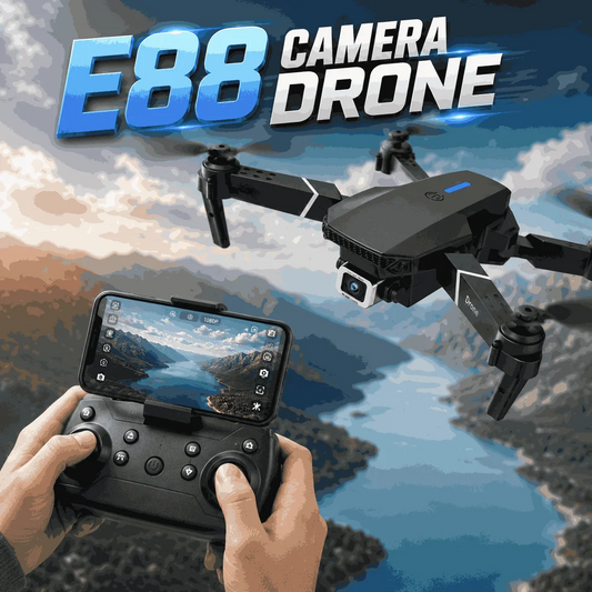 E88 Pro Foldable Drone with Camera, LED Lights & WiFi FPV