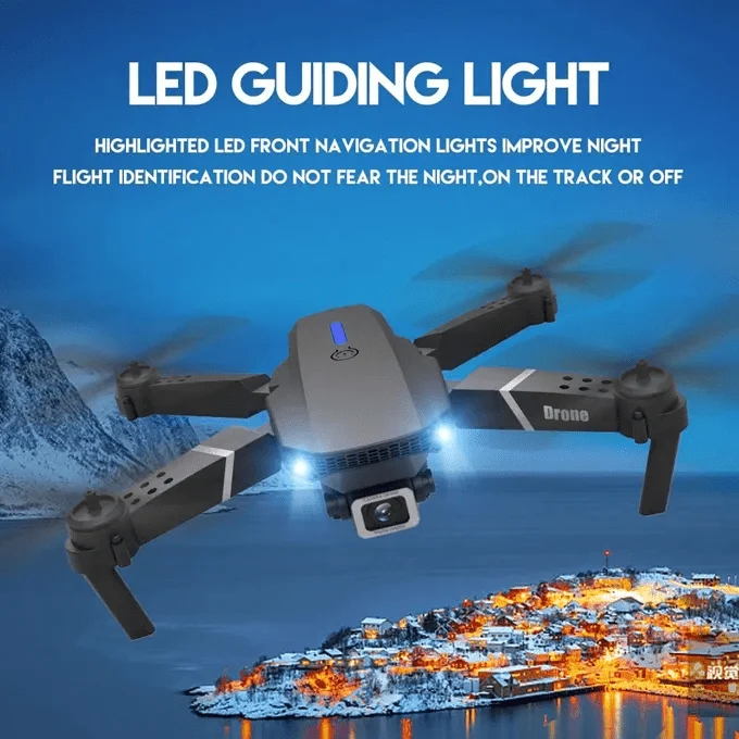 E88 Pro Foldable Drone with Camera, LED Lights & WiFi FPV