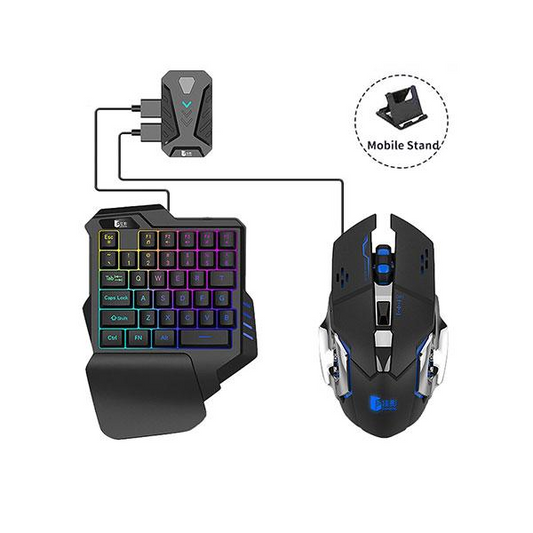 Gaming Wireless Bluetooth 5-in-1 Keyboard and Mouse Combo for Mobile & Tablet