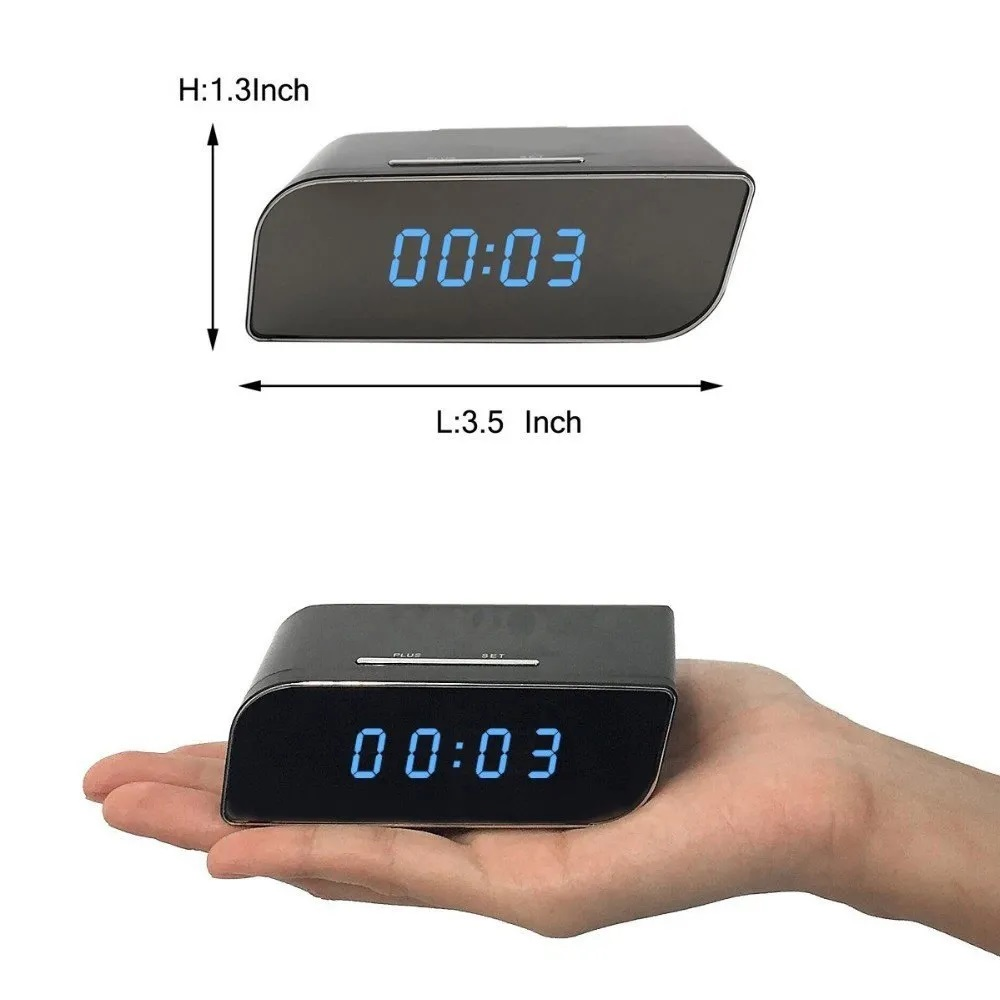 T3 WiFi Table Clock Camera 1080P with Night Vision & Motion Detection