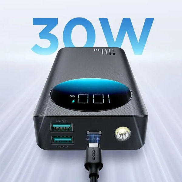 Joyroom JR-PBF02 30W 20000mAh Fast Charging Power Bank – Black