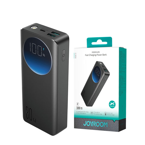 Joyroom JR-PBF02 30W 20000mAh Fast Charging Power Bank – Black