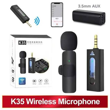 K35 Wireless Collar Microphone – Clip-On Lavalier Mic