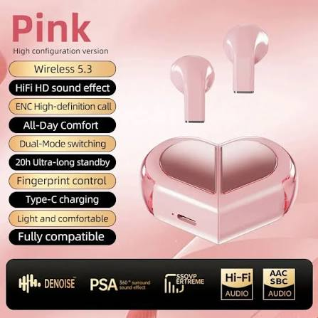 K520 Ultra-Mini Wireless TWS Earbuds with Rotating Heart-Shaped Case