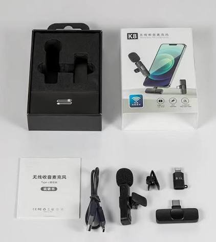 K8 Collar Wireless Microphone Type-C – Noise Reduction, Plug & Play Lavalier Mic