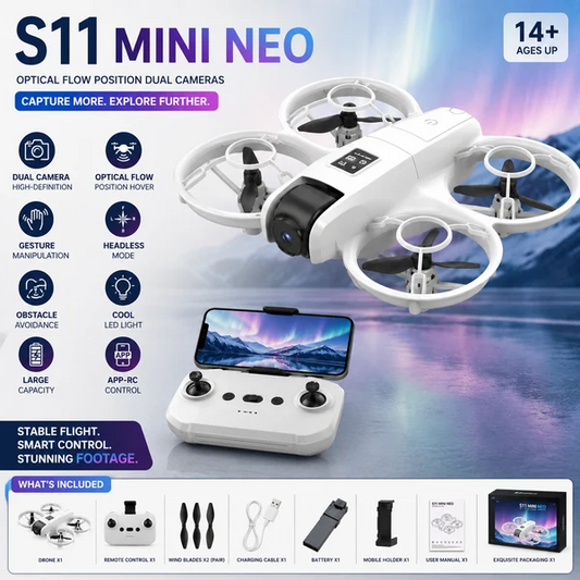 S11 Mini Neo Drone with HD Dual Camera, Optical Flow & WiFi FPV