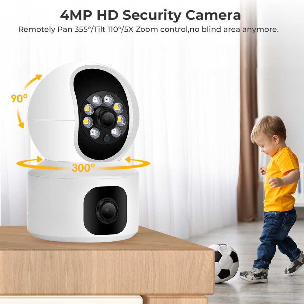 Speed-X N9-2 Smart 4MP Dual Lens WiFi Camera – Auto Tracking & 2-Way Audio