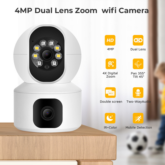 Speed-X N9-2 Smart 4MP Dual Lens WiFi Camera – Auto Tracking & 2-Way Audio