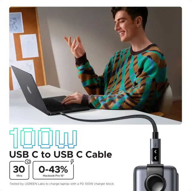 UGREEN 35501 Uno Type-C to Type-C Cable 100W