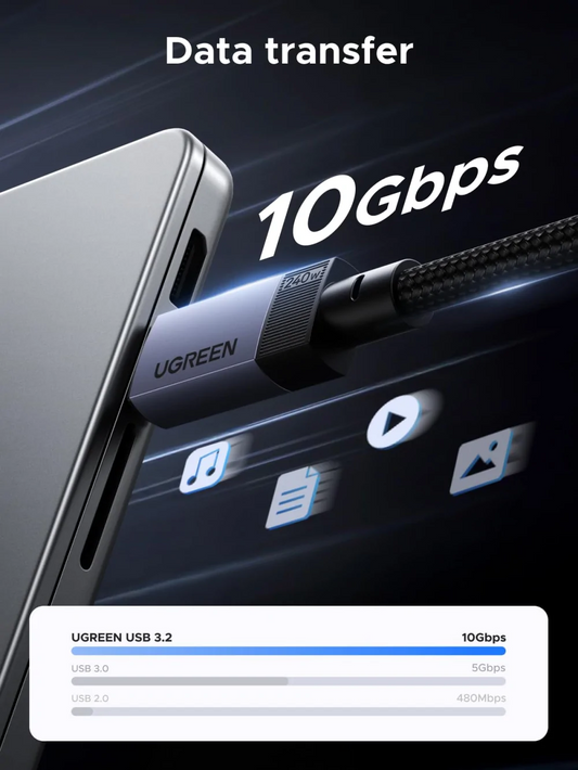 UGREEN L701 35767 240W Type-C to Type-C cable with 10Gbps data and 4K 60Hz support