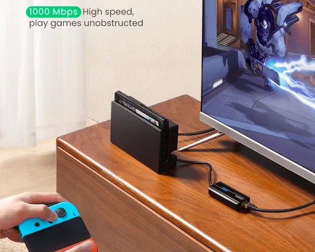 UGREEN 20265 USB 3.0 Gigabit Ethernet adapter with 3 USB ports and RJ45