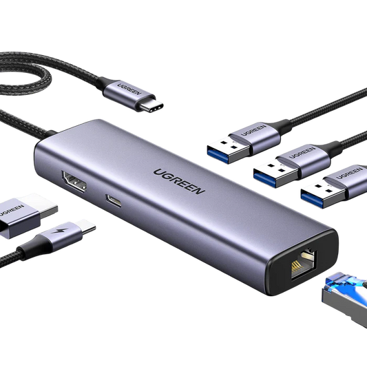 UGREEN 15598 Revodok 1061 6-in-1 Type-C hub 100W PD 4K HDMI Gigabit Ethernet