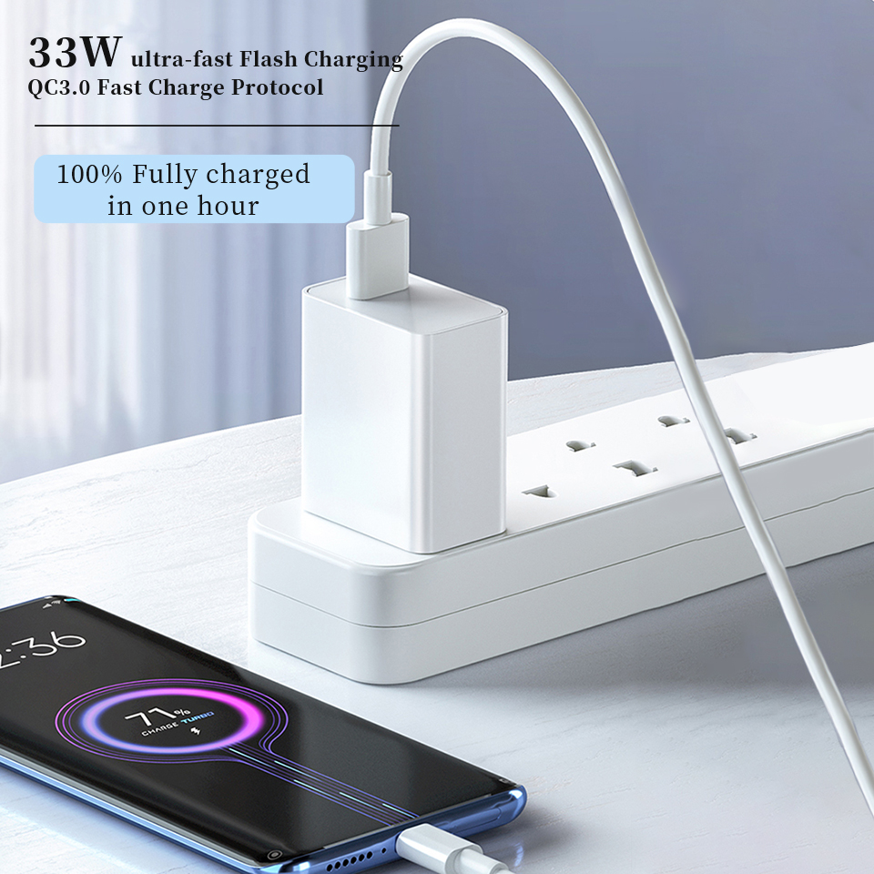 Xiaomi 33W Turbo Fast Charger EU plug with Type-C charging cable