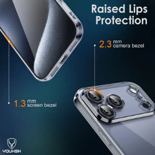 YOUKSH iPhone 18 Pro Transparent Silicone Case – Ultra Thin, Medium Firmness